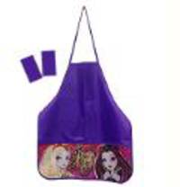 Фартук для труда с карманами "Ever After High", фиолетовый, полноцветная печать, ткань - полиэстер 210 ден,в комплект входят нарукавники.