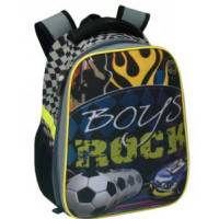 Рюкзак " Boys Rock" нейлон,полиэстер, 1 отделение,формованный из полимероов,2 боковых кармана,светоотражатели,широкие лямки,петля,ручка для переноса,м