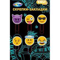 Скрепки-закладки СМАЙЛЫ, 50 мм,-6 шт.ассорти дизайн,европодвес