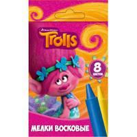 Мелки восковые &quot;Тролли&quot;, 8 цветов, в картонной упаковке 87550