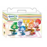 Набор отличника "Фиксики", состав: ручка шариковая 2шт, карандаш ч/г 2шт, точилка, линейка 30см, клей-карандаш, картон цветной, бумага цветная, акваре