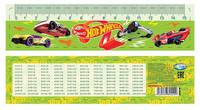 Линейка &quot;Hot Wheels&quot; с таблицей умножения, 15 см 89229
