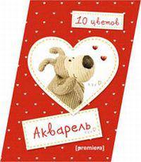 Краски акварельные Буффи/красн,10цв,с кистью 99184