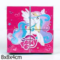 НАБОР ИЗ 4-Х КУБИКОВ &quot;ИГРАЕМ ВМЕСТЕ&quot; MY LITTLE PONI В ПЛЕНКЕ в кор.80наб