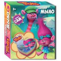 Набор сделай мыло &quot;Тролли&quot;, в наборе: мыльная основа (4 кусков мыла*25гр.), 2 водорастворимые картинки, форма для мыла