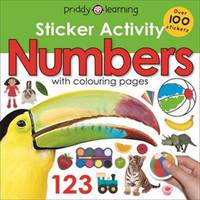 Sticker Activity. Numbers with colouring pages