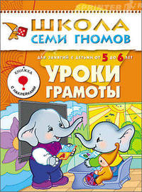 Уроки грамоты. Для занятий с детьми от 5 до 6 лет. Книжка с картонной вкладкой