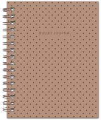 Bullet Journal (Коричневый) 162x210мм, твердая обложка, пружина, блокнот в точку, 120 стр.