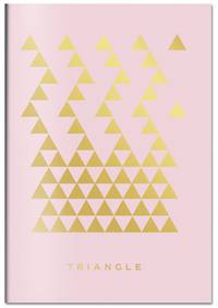 Triangle (розовый). Тетрадь общая (А5, 48 л., зол. фольга, накидка 4 п. полноцвет)