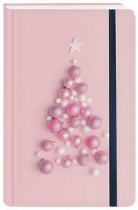 Блокнот с резинкой &quot;Pink Christmas tree&quot; (розовый). А5, твердый переплет, 192 стр.