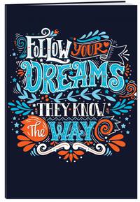 Follow your dreams (леттеринг). Тетрадь общая (А5, 48 л., накидки, клетка-стандарт)