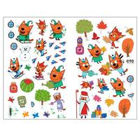 Книжка Три кота "Развивающие наклейки. Времена года"