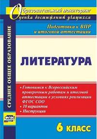 Литература. 6 класс. Готовимся к Всероссийским проверочным работам и итоговой аттестации в условиях реализации ФГОС СОО. 10 вариантов, инструкции