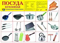 Демонстрационный плакат. Посуда кухонная
