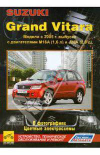 Suzuki Grand Vitara. Модели с 2005 года выпуска с бензиновыми двигателями M16A (1,6), J20A. Руководство по ремонту и техническому обслуживанию
