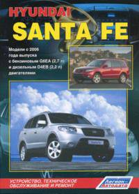 Hyundai Santa Fe. Модели 2006-2009 гг. выпуска с бензиновым G6EA (2,7 л) и дизельным D4EB (2,2 л Common Rail) двигателями. Руководство по ремонту и техническому обслуживанию