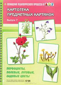 Картотека предметных картинок. Наглядный дидактический материал. Выпуск 7. Первоцветы, полевые, луговые, садовые цветы. 3-7 лет. ФГОС