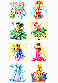 Наклейки для оформления групповой раздевалки в старшей и подготовительной к школе группах детского сада. 32 наклейки.