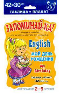 Английский. Мой день рождения. Для учащихся 2-5 классов. Плакат