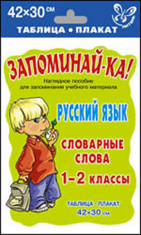 Русский язык.Словарные слова 1-2класс: наглядное пособие для запоминания учебного материала: Таблица, плакат 42х30 см