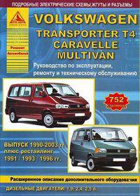 Volkswagen Transporter T4 / Caravelle Multivan. Выпуск 1990-2003 гг. плюс рестайлинг 1991 / 1993 / 1996 гг. Руководство по эксплуатации, ремонту и техническому обслуживанию, расширенное описание дополнительного оборудования