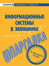 Шпаргалка по информационным системам в экономике.