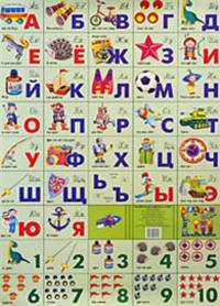Разрезная азбука и счет для мальчиков. Плакат