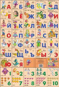 Разрезная азбука и счет. Сказочная. Плакат