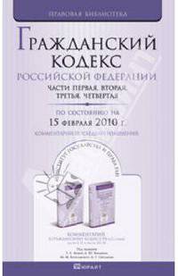 Гражданский кодекс Российской Федерации по состоянию на 15.02.10. Части 1-4