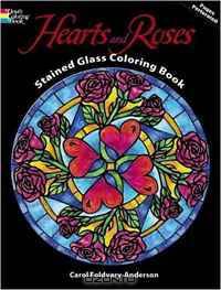 Hearts and Roses Stained Glass Coloring Book