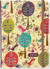 2013 Folk Art Birds Compact Engagement Calendar (16-month Weekly Planner)