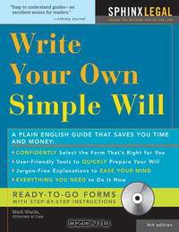 Make Your Own Simple Will, 4E+CD (How to Make Your Own Simple Will)