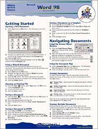 Microsoft Word 98 Quick Source Guide for Macintosh