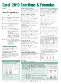 Microsoft Excel 2010 Functions & Formulas Quick Reference Guide