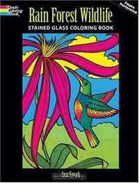 Rain Forest Wildlife Stained Glass Coloring Book