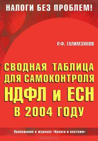 Сводная таблица для самоконтроля НДФЛ и ЕСН в 2004 году. приложение к журналу "налоги и платежи"