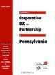 How to Form a Corporation, LLC or Partnership in Pennsylvania (QuickStart), W. Dean Brown 
