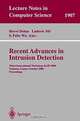 Recent Advances in Intrusion Detection: Third International Workshop, Raid 2000, Toulouse, France, October 2-4, 2000 : Proceedings (Lecture Notes in Computer Science, 1907), Raid 200, Ludovic Me, S. Felix Wu 