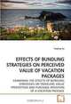 EFFECTS OF BUNDLING STRATEGIES ON PERCEIVED VALUE OF VACATION PACKAGES: EXAMINING THE EFFECTS OF BUNDLING STRATEGIES ON TRAVELERS