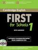Cambridge English First for Schools 1. Student`s Book with Answers. Authentic Examination Papers from Cambridge ESOL + 2 CD (+ Audio CD), ESOL Cambridge 