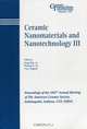 Ceramic Nanomaterials and Nanotechnology III, Song Wei Lu 
