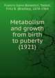 Metabolism and growth from birth to puberty (1921), Benedict, Francis Gano,Talbot, Fritz B. (Bradley), 1878-1964 