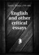 English and other critical essays, Carlyle, Thomas, 1795-1881 