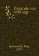 Dinge, die man nicht sagt, Kemmerich, Max, 1876- 