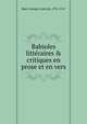 Babioles litt?raires & critiques en prose et en vers, Baar, Georges Louis de, 1701-1767 