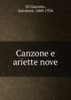 Canzone e ariette nove, Di Giacomo, Salvatore, 1860-1934 