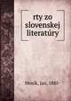 Crty zo slovenskej literatury, Men?k, Jan, 1885- 