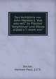 Das Verh?ltnis von John Marston's "Hat you will" zu Plautus' "Amphitruo" und Sforza d'Oddi's "I morti vivi", Becker, Herman Paul, 1875- 
