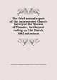 The third annual report of the Incorporated Church Society of the Diocese of Toronto, for the year ending on 31st March, 1845 microform, United Church of England and Ireland. Diocese of Toronto. Church Society 