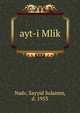 ayt-i Mlik, Nadv, Sayyid Sulaimn, d. 1953 